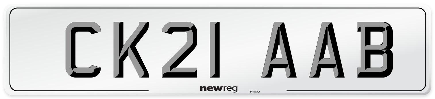CK21 AAB Number Plate from New Reg